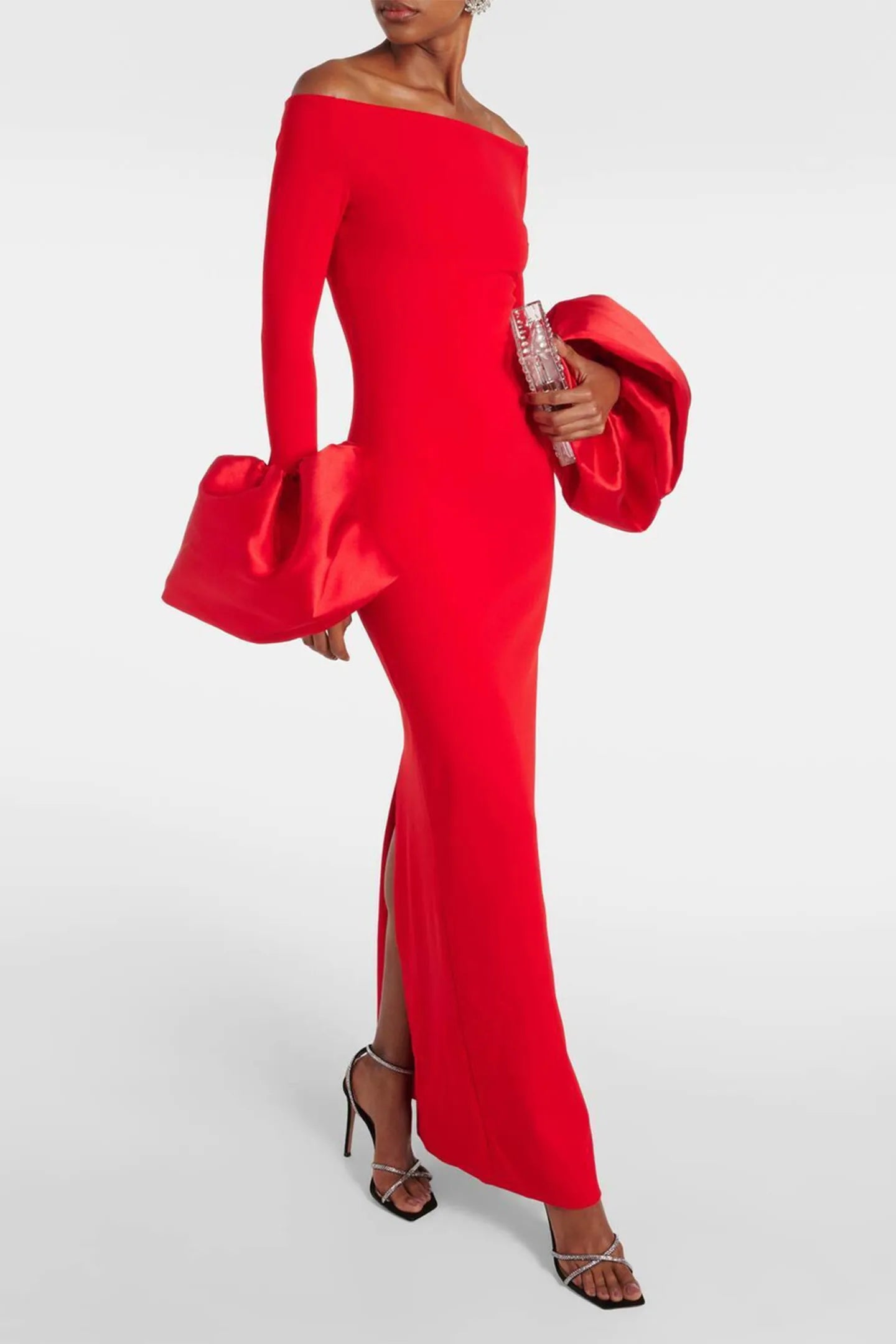 Floria Off Shoulder Oversized Cuffs Maxi Dress