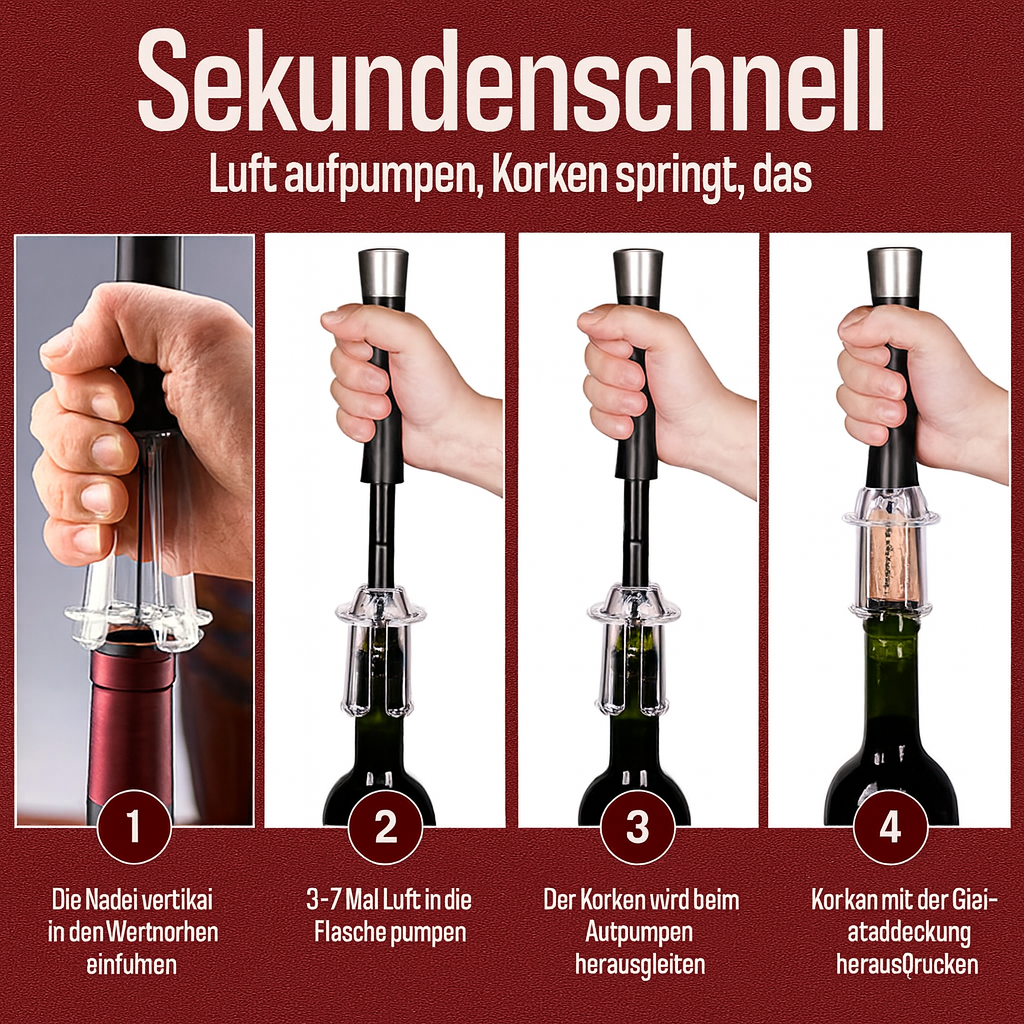 Lush | Luftpumpen-Korkenzieher-Weinöffner-Set