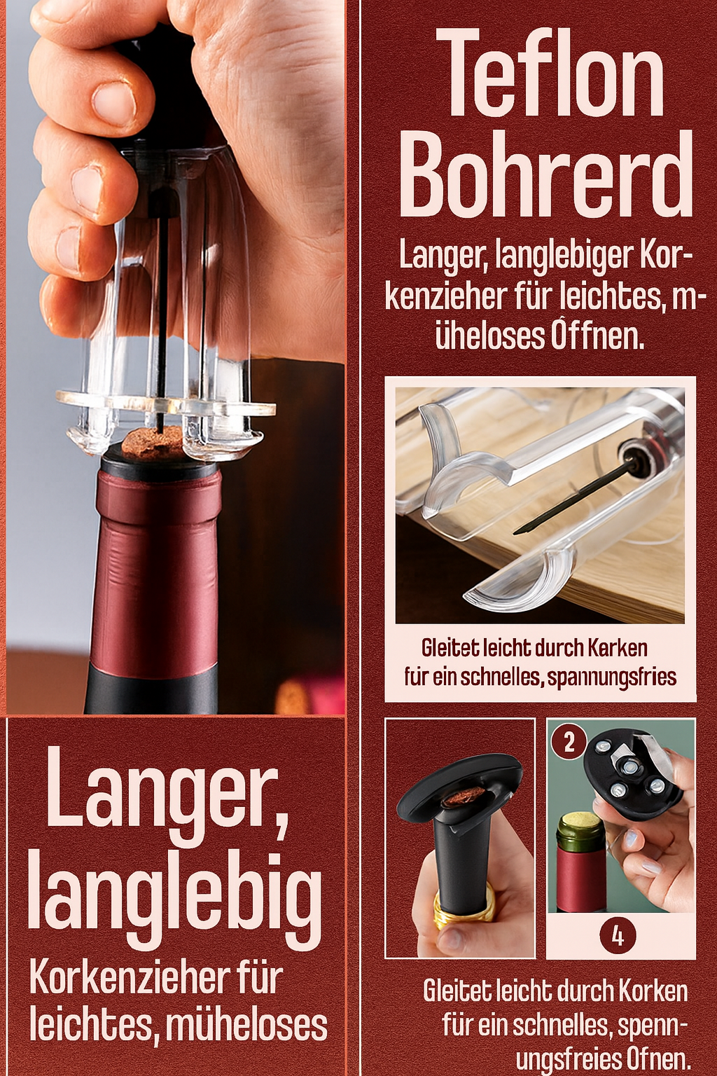 Lush | Luftpumpen-Korkenzieher-Weinöffner-Set