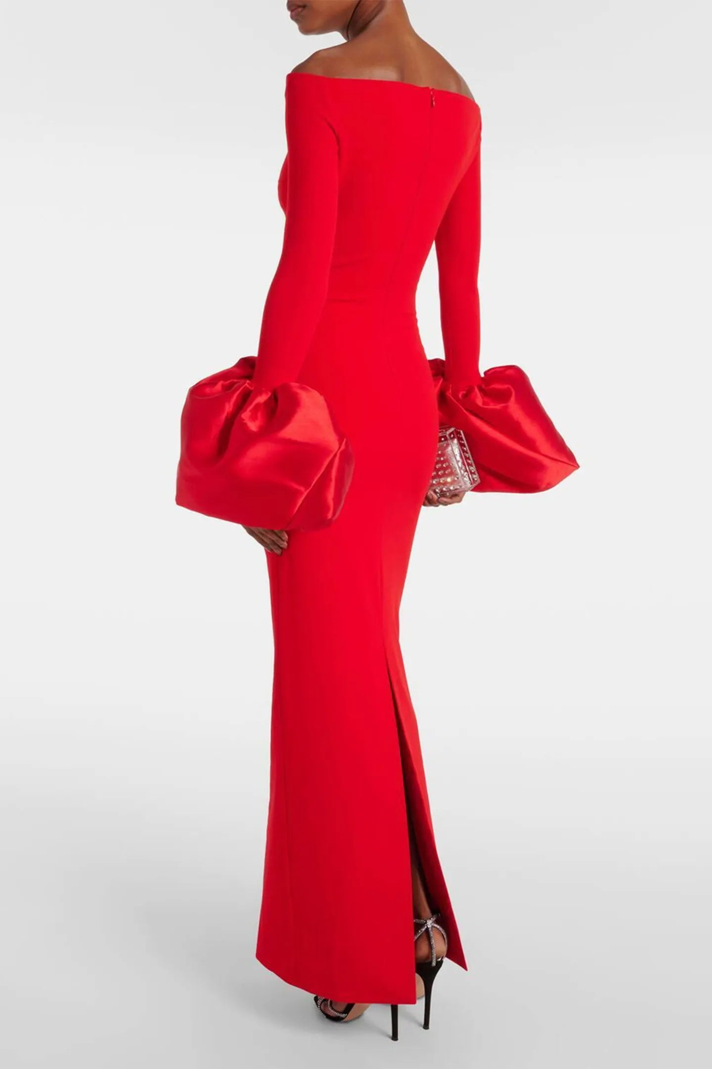 Floria Off Shoulder Oversized Cuffs Maxi Dress