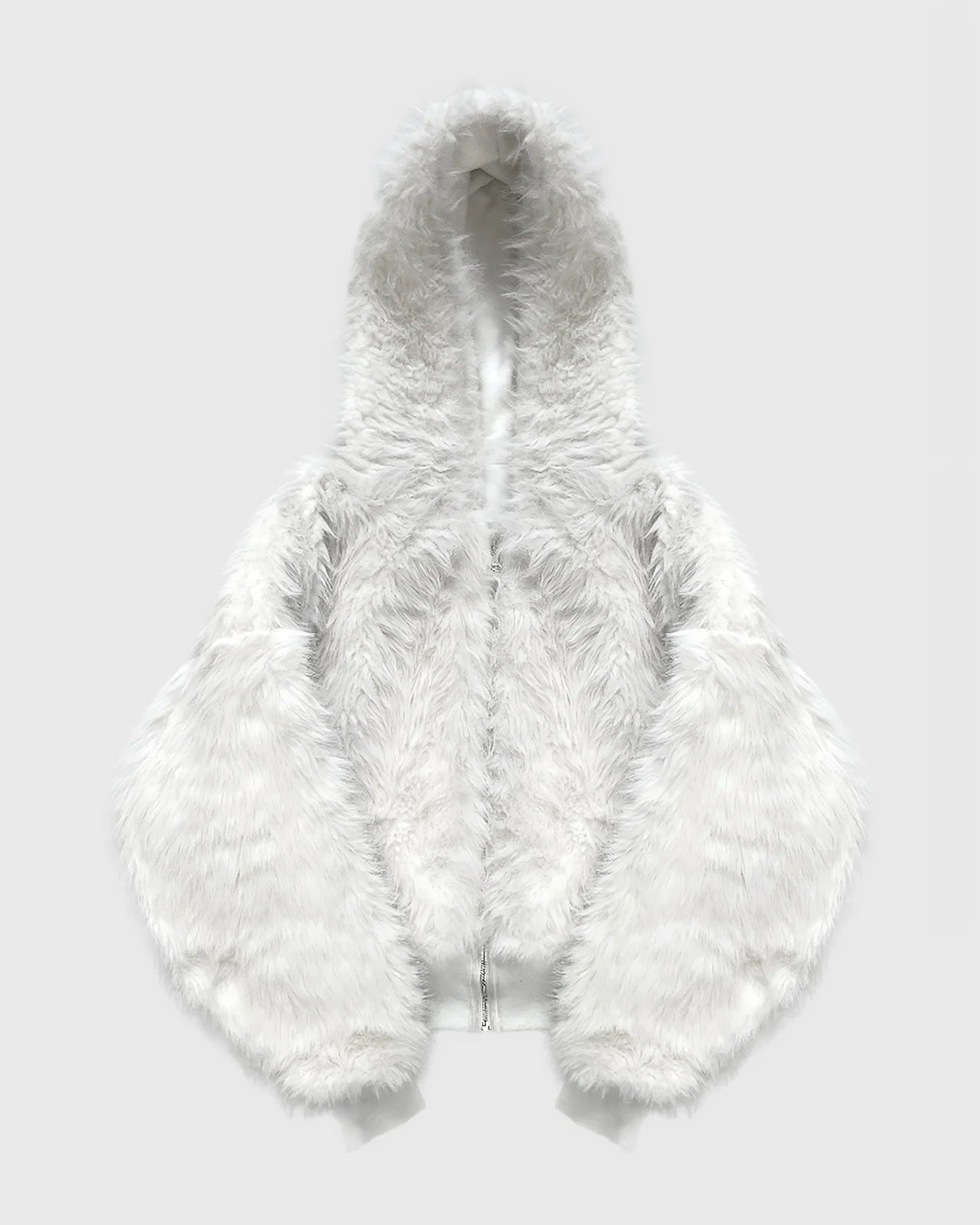 LUSH YETI FUR REVERSIBLE ZIP HOODIE JACKET