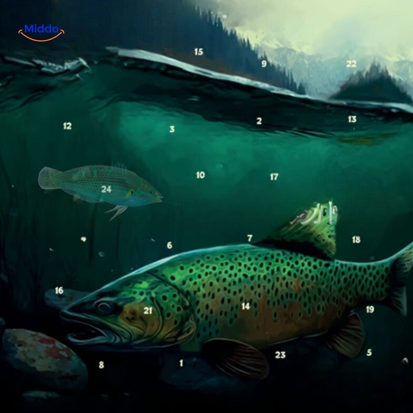 24 Tage Fischerei Überraschungsbox | Jeden Tag Ein Köder